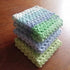 LarisaKnits Set 3 Cotton Pastel Dish Rags Crochet Reusable Washcloth Knitted Volume Kitchen Dish Cloth Absorbente