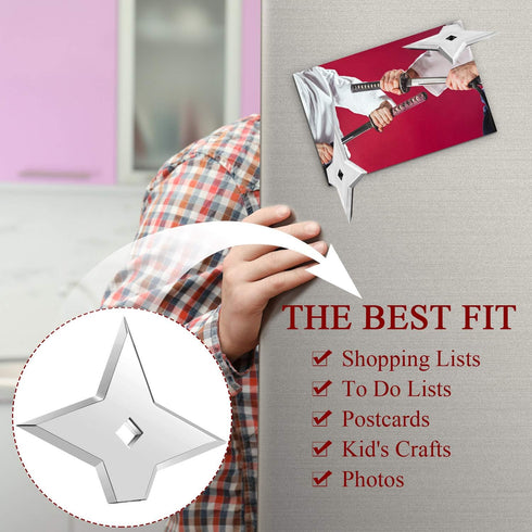 Weewooday 10 Pieces Cool Ninja Magnet Refrigerator Magnets - Funny Throwing Star for Home Office