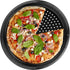 DecorRack 13 Inch Non-Stick Perforated Pizza Tray, 1 Inch Deep Carbon Steel Pan for Home Kitchen, Restaurant Bakeware