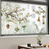 Spring Birds Flower Branches Window Clings, Hanging Bird House Green Leaves Decals, Anti Collision Double-Side Stickers