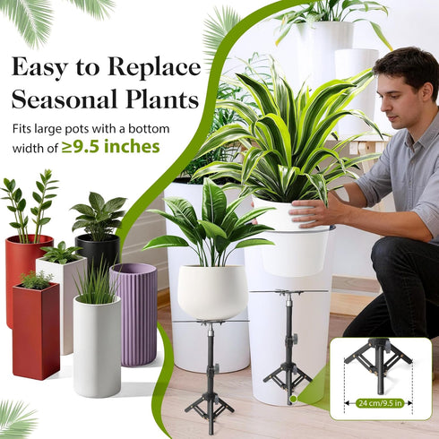 2 12"- 16" 4"-12" AZEAM Adjustable Plant Risers for Inside Pots, PCS Planter Inserts Fillers Raise for Large Flower