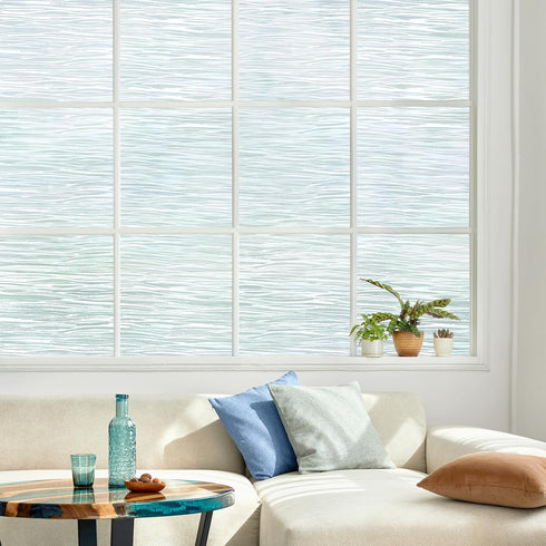 DOWELL Window Privacy Film, Frosted Glass Static Cling Window Covering, UV Blocking Decorative Sticker