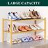 Closet, 2 Smiry Bamboo Shoe Rack for Tier Wooden Stackable Shoe Organizer, Free Standing Shoes Storage Shelf
