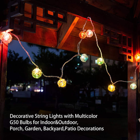 Brillarlights Set 10 Nautical Fishing Float String Lights, Beach Themed Buoy Lights of Multicolor String Lights