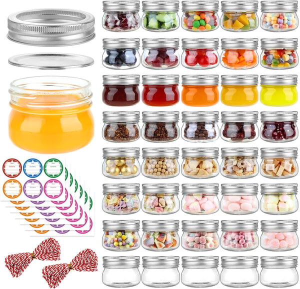 UrSpeedtekLive 40 Pack 4 oz Mason Jars with Regular Lids and Bands, Small