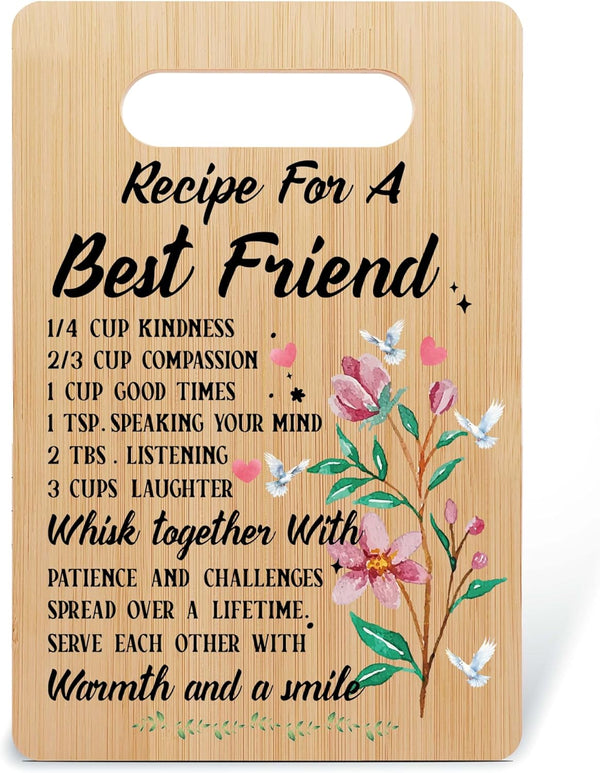 Friends Bamboo Cutting Board, Kitchen Gifts for Women, Best Friend Birthday Christmas Presents, Cooking Decor Favors