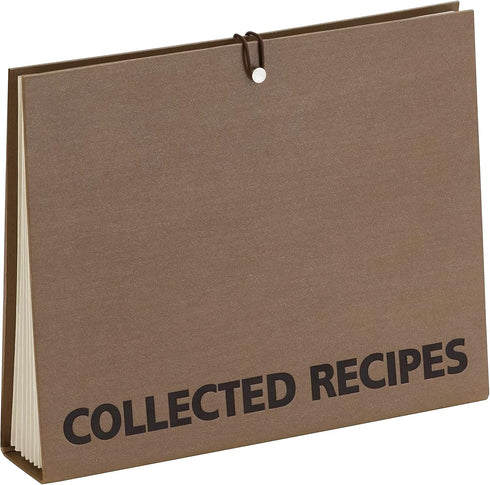 Meadowsweet Kitchens Recipe Binder - Accordion Style File Organizer for Recipes, Brown & Metallic