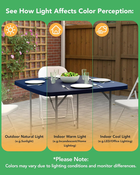 2 Pack 34x34 Inch, KeyWave Fitted Card Table Covers - Spandex Outdoor Water-Resistant Square Tablecloth with Elastic