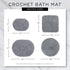 DII Crochet Collection Reversible Bath Mat, Round, 27.5" Diameter, Gray