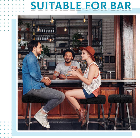 2 17 12 Inch Set Counter Marsui Pcs x Bar Stool Covers Rectangle Soft Bar Stool Cushions with Elastic Band Padded Seat