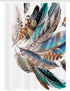 Ambesonne Feathers Stall Shower Curtain, Bird Feathers Print, Fabric Bathroom Decor Set, 54" X 78", Teal Brown