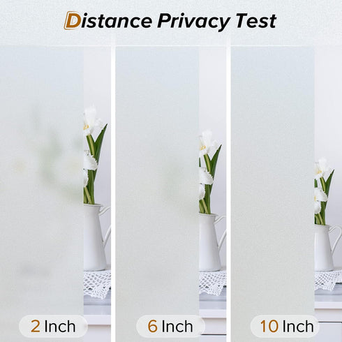 rabbitgoo Privacy Window Film - Frosted Glass Clings, Static Cling Heat Blocking Door Stickers for Home, 11.8" x 78.7"