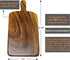 Solid Acacia Wood Cutting and Serving Board with Handle - Handmade, Joint Free, Size: 15" x 8" x 3/4”
