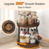 2 Countertop 10.2" 10.2" 10.4" Snughome Rotating Spice Rack, Tier Lazy Susan Organizer, Wood Kitchen Organizer, Brown