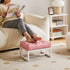 YD-JD139P Aibiju Small Footstool, Rectangle Ottoman with Faux Leather Padded Seat, Change Shoes Bench, Sofa Footrest