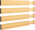 BAMEOS Expandable Bamboo Drawer Divider 4-Pack | Adjustable Utensil Knife Fork Tool Organizer for Kitchen, Bathroom,