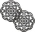 Yopay 2 Pack Heavy Duty Cast Iron Trivet, 7.7 inch Round Metal Holders for Hot Pans, Rustproof with Rubber Pegs