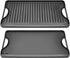 GGC Cast Iron Reversible Griddle, 2-in-1 Griddle Pan for Gas Stove Tops, 20 x 10.5 Flat and Ribbed Plate