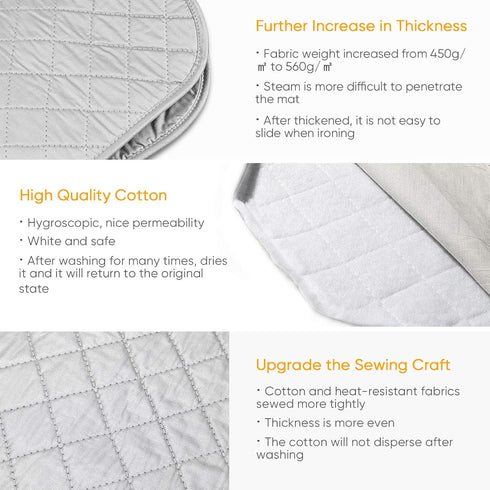 Upgraded Thick Ironing Blanket, Portable Double-Sided Ironing Mat, Heat Isolating Pad for Washer, Dryer, and Countertop