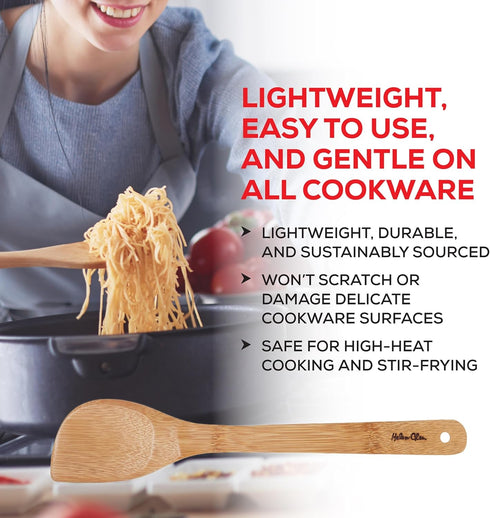 Helen’s Asian Kitchen Left-Handed Bamboo Stir Fry Spatula, 13-Inch Cooking Utensil