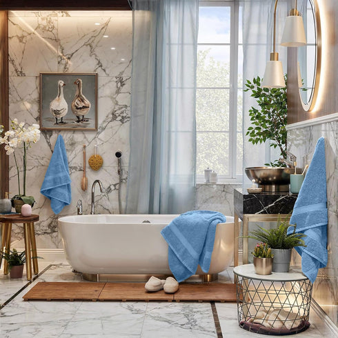 6 Set, 2 2 2 100% 600 Sets RIVERSIDE Luxury Piece Towel Bath Towels, Hand Towel, Wash Cloths, Cotton, GSM Hotel