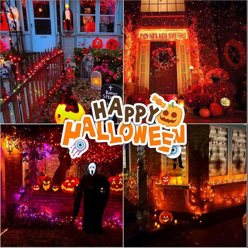 99ft 300 16Lighting LAMPHOME Halloween Lights, LED Transparent Wire Fairy Starry String Light Plug in, Modes for Indoor