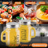 Yellow Salt and Pepper Shakers Set - Glass Salt and Pepper Set for Cooking Table, RV, BBQ, Easy to Clean & Refill -