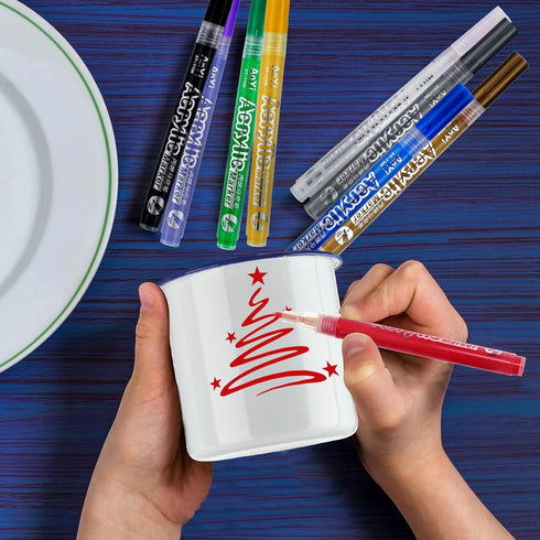 32 Hoolerry Pieces Painted Mug Decorating Kit DIY Coffee Mug Painting Kit Graduation Personalized Cup You Can Decorate