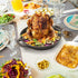 Cast Iron Chicken Roaster, Beer Can Chicken Holder Turkey Fryer with Roasting Pan, Poultry Roaster Stand Barbecue
