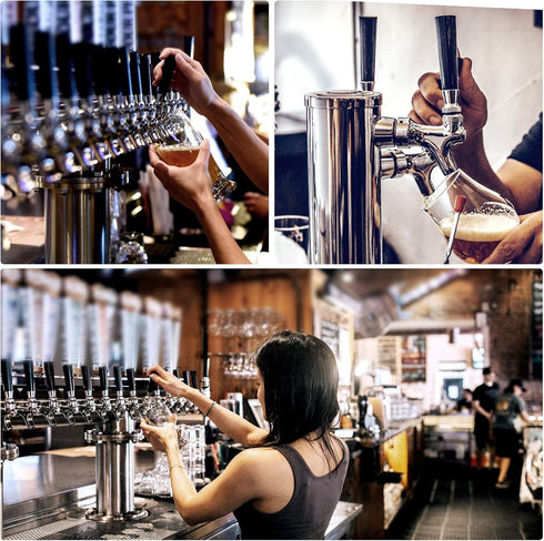 MRbrew 5 PCS Plastic Beer Tap Handles | Black Faucet Handles Fitting Standard American Threading