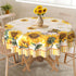 60x60 Inch Summer Hexagram Sunflower Tablecloth Round and Spring Yellow Floral Table Cloth Farmhouse Season for Home