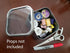 Square Metal Tin Box Storage Containers with Windowed Lids - 4x4x2.25 Inches, 16 oz. - Set of 2