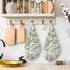 Wovoto Summer Cute Botanic Dish Towels for Drying Dishes, Absorbent Decorative Sage Green Herbs Leaves Kitchen