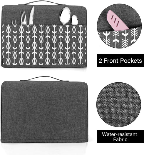 Yarwo 2 Slice Toaster Cover - With Pockets and Top Handle, Nylon Toaster Cover Fits for Most Standard 2 Slice Toasters,
