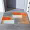 Non-Slip Area Rugs, Orange and Grey White Abstract Art, Home Decor Carpet for Classroom Living Room
