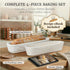 15 Inch Set 2 Baguette Proofing Basket of with Cotton Liners & Baguette Recipe eBook- Handcrafted Natural Rattan