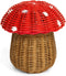 G6 COLLECTION Mini Mushroom Rattan Storage Basket With Lid Decorative Bin Home