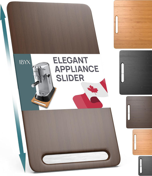 Ibyx Elegant Sliding Tray for Coffee Maker & Heavy Appliances - Sturdy, Slides Easily from Under Cabinet (Brown, Small)