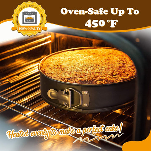 HIWARE 8 Inch Non-stick Springform Pan, Leakproof Cheesecake Pan with Removable Bottom and 50 Pcs Parchment Paper