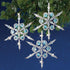 SOLID OAK Beaded Ornament KIT, Shimmer Snowflakes, Makes 3 for Christmas