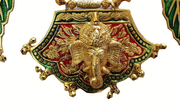 Ganpati Shubh Labh Bandanwar, Handcrafted Multicolour Door Hanging Toran, 33 Inches Approx