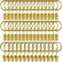 44 Pack Curtain Rings with Clips, 1 Inch Interior Diameter, Gold Curtain Clip Rings Hooks for Drapery Bows, Fits up to