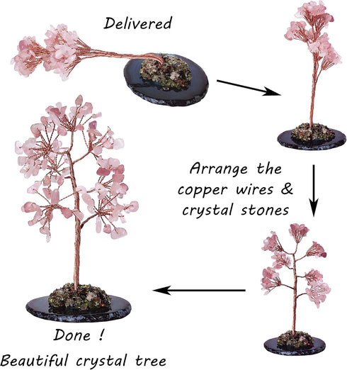 Mina Heal Healing Crystals Tree, Bonsai Tree for Home Decor, Spiritual Gifts for Energy Healing & Prosperity