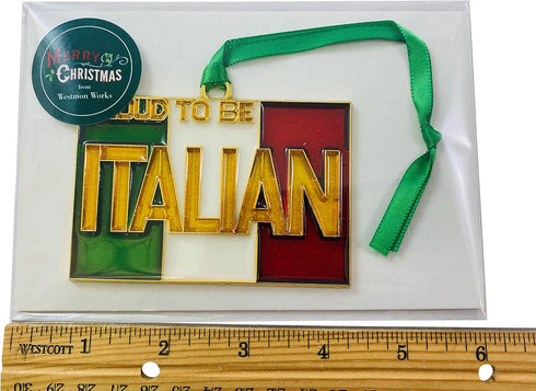 Italy Christmas Tree Ornament - Proud to be Italian Holiday Decoration