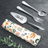 Happy 20th Birthday Personalized Utensil Set, Laser-Engraved Stainless Steel Cake Server, Spoon, Fork for Son Daughter