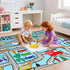 5x7 Interactive Feet Car Road Rug for Kids' Playroom