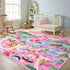 3x4ft Pink Kids Rug for Playroom, Castle Design Bedroom Carpet, Ultra Soft Short Pile Toddler Play Mat, Machine