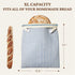 2-Pack 17x12.6in, BRONYPRO Reusable Beeswax and Cotton Bread Bags with Zipper, Waxed Bread Bags for Homemade Bread