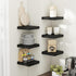 8 Inch Set 3, 8"D Floating Shelves for Wall with Invisible Brackets of Engineered Wood Wall Shelves with Wood Grain