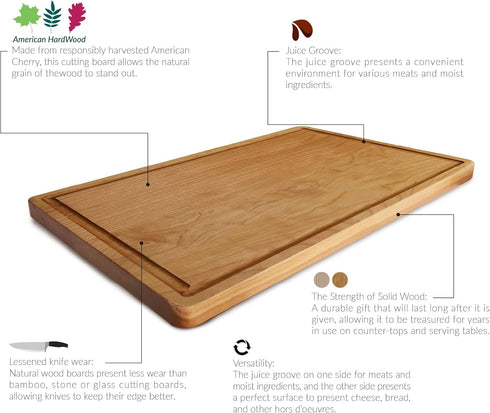 Casual Home Delice Cherry Rectangle Juice Drip Groove Cutting Board, Rectangular 15.5x11